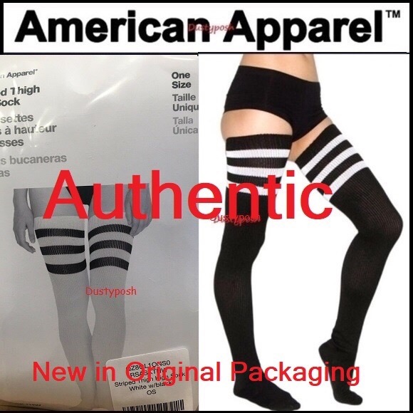 American Apparel Long Thigh High Socks Grey Over Knee Vintage Y2K Cozy Warm Gift - Picture 6 of 10